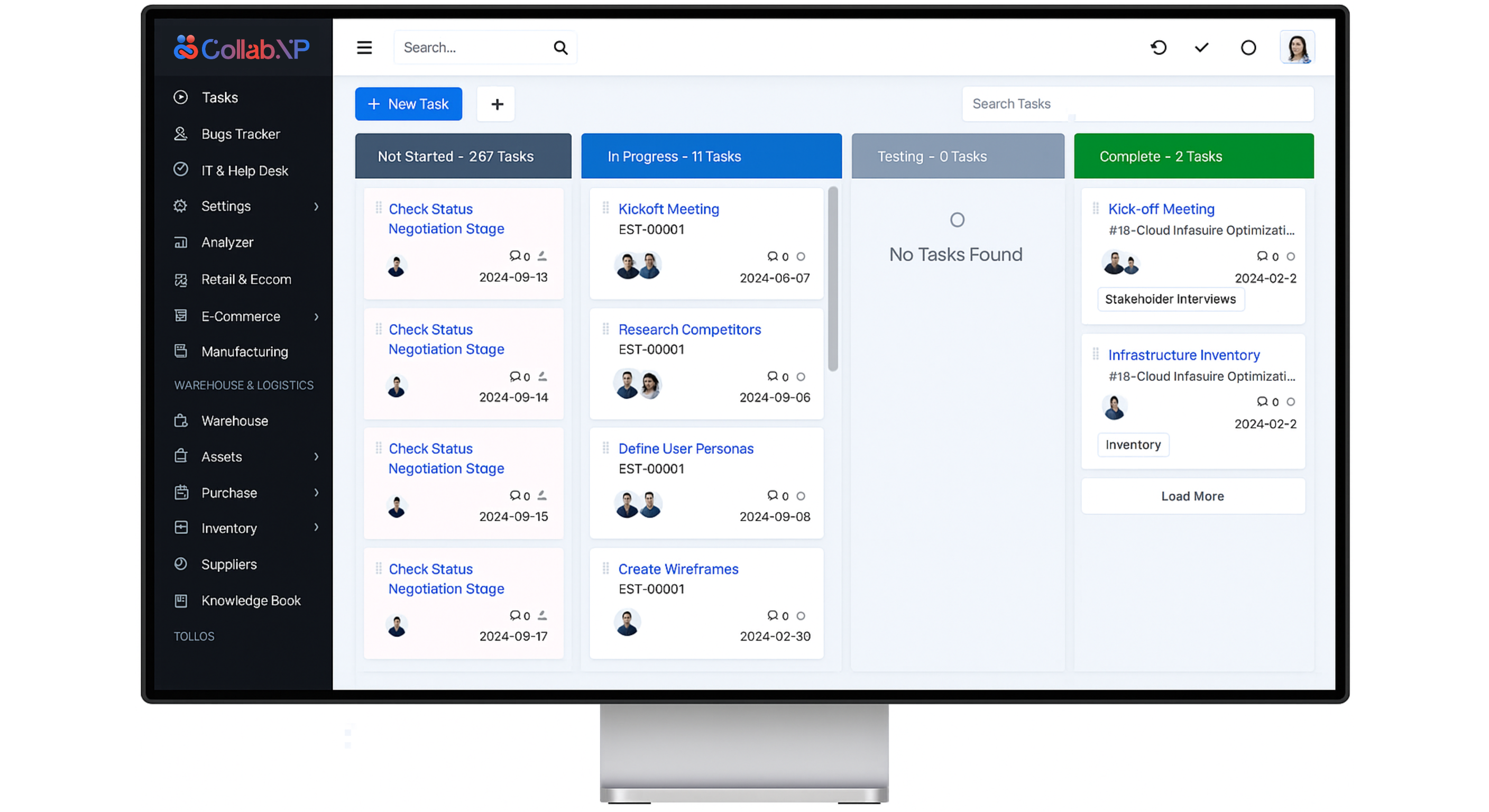 CollabXP Kanban screen
